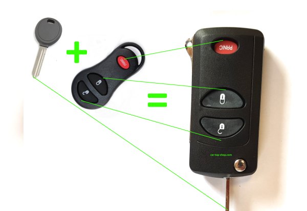 Chrysler/Jeep/Dodge Schlüssel Fernbedienung auf Klappschlüssel umbauen Umbau  - Anleitung